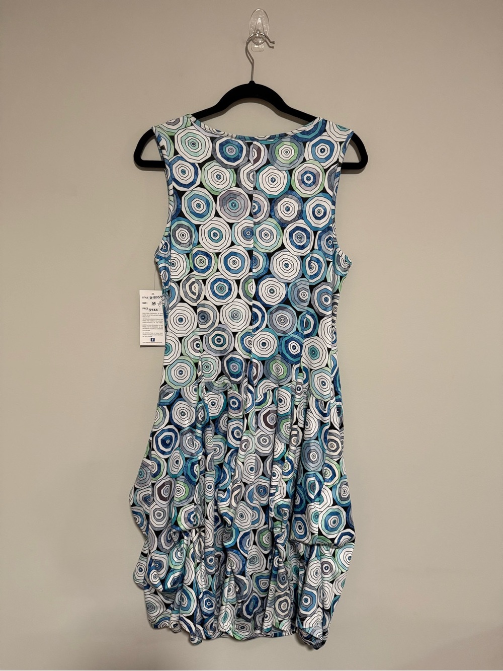Tango Mango Sleeveless Circle Print Bubble Dress Size Medium NWT Resort Cruise - Picture 2 of 11